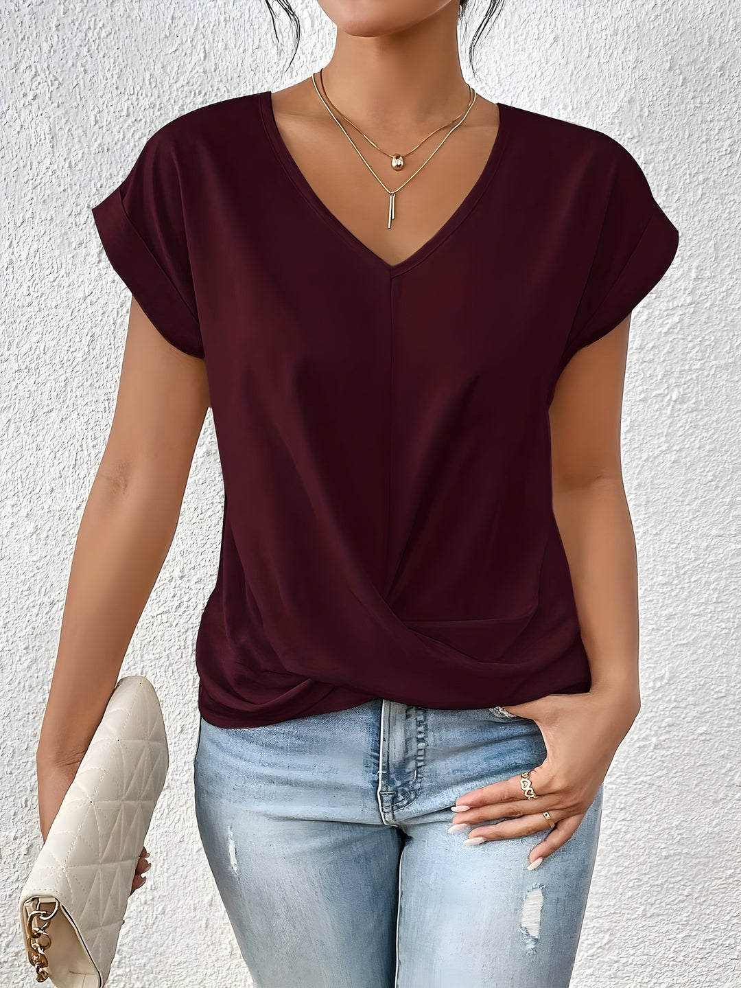 Kathrina | V-kaeluse Twist Ees Top
